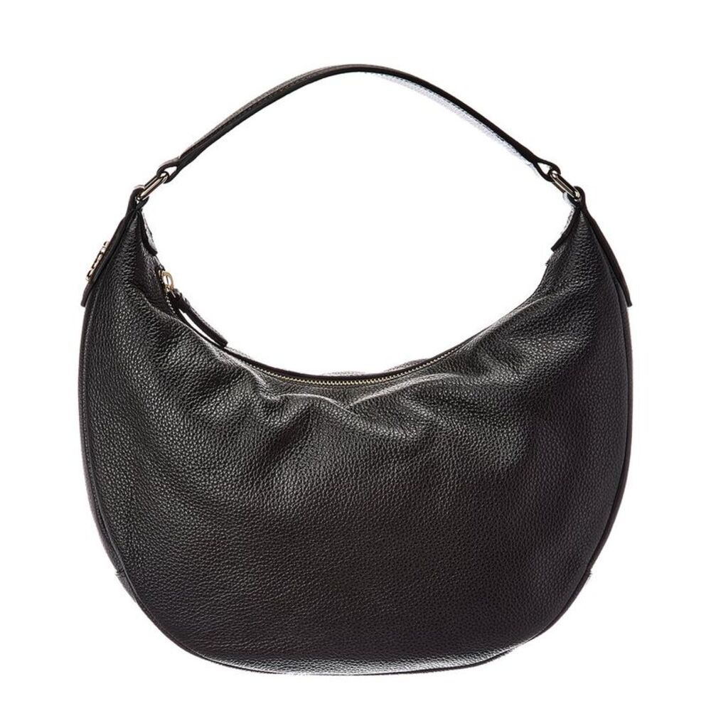 Jimmy Choo Bets Medium Leather Hobo Bag, Black